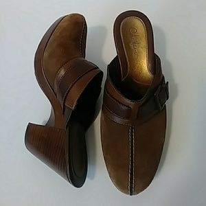 Cole Haan Suede Buckle Mules Slip ons